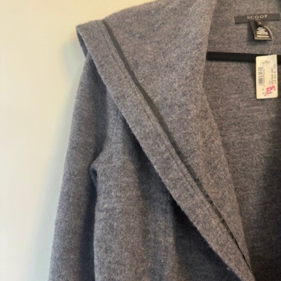 Scoop NYC 100% Wool Gray Waterfall Oversized Collar Cardigan - Picture 6 of 8